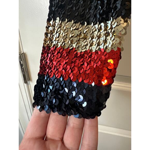 Alice + Olivia Sequin Stripe Sherryl Cropped Cardigan Size M Open Front Sparkle - Picture 9 of 12